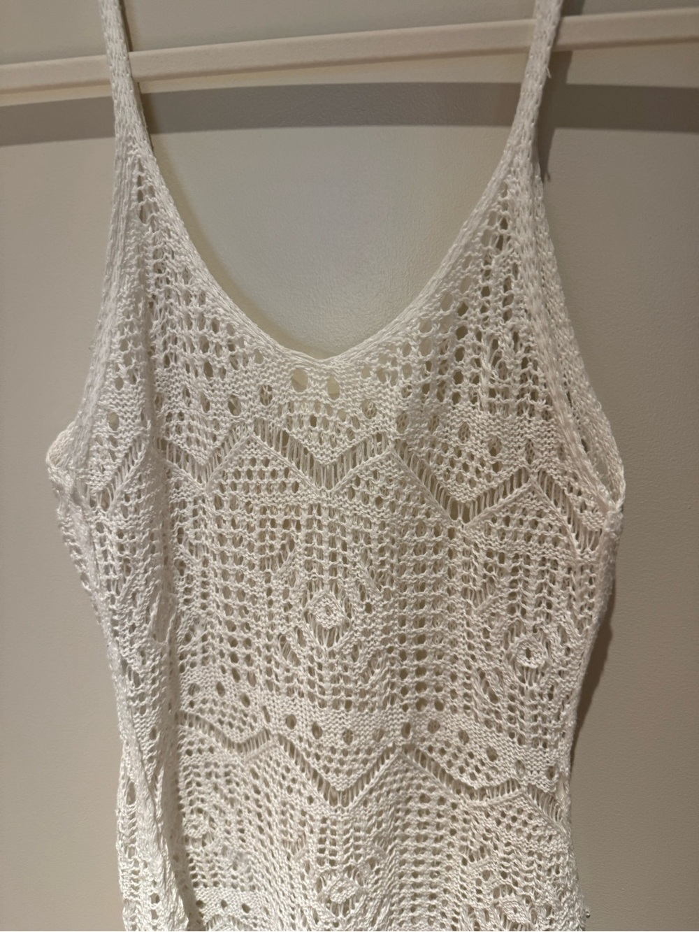 White Crochet Knit Beach Slip Dress - Picture 3 of 4